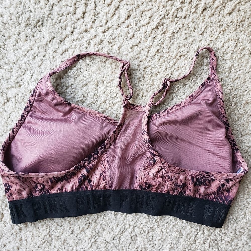 Pink VS Snakeskin Python Black Blush Sports Bra - Picture 5 of 8